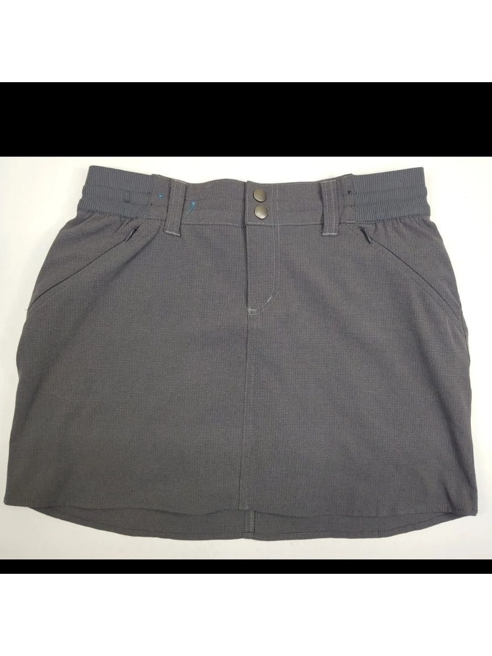 Kuhl Strattus Skort Women's 0 Hiking Outdoor Stretch Ripstop Gray Drawstring